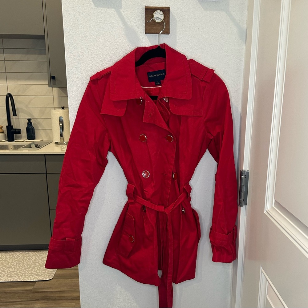 Banana Republic Red Trench Coat